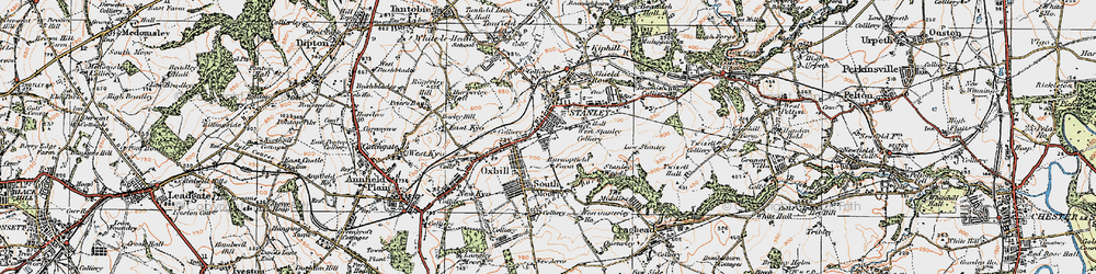 Old map of South Stanley in 1925