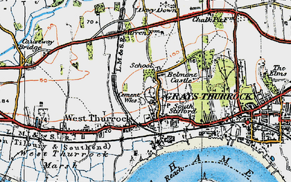 Old map of South Stifford in 1920