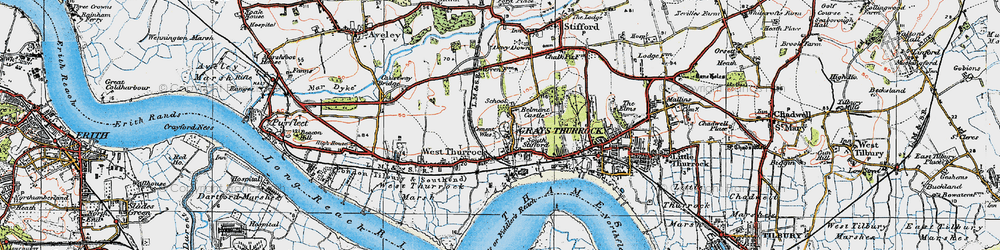Old map of South Stifford in 1920