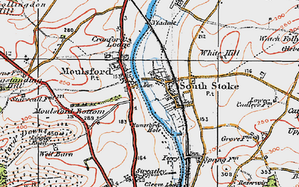 Old map of South Stoke in 1919