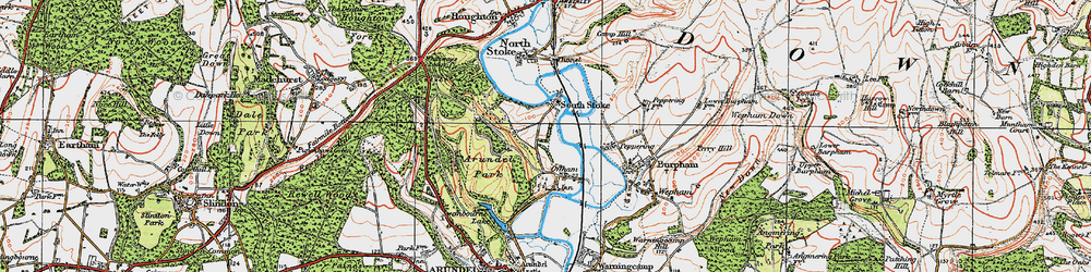 Old map of South Stoke in 1920
