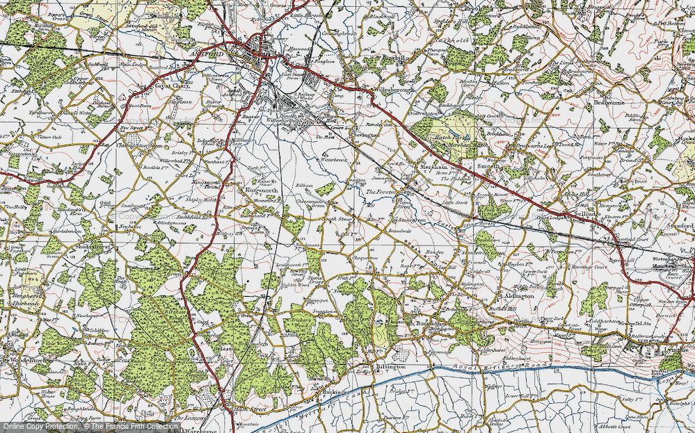 Old Map of South Stour, 1921 in 1921