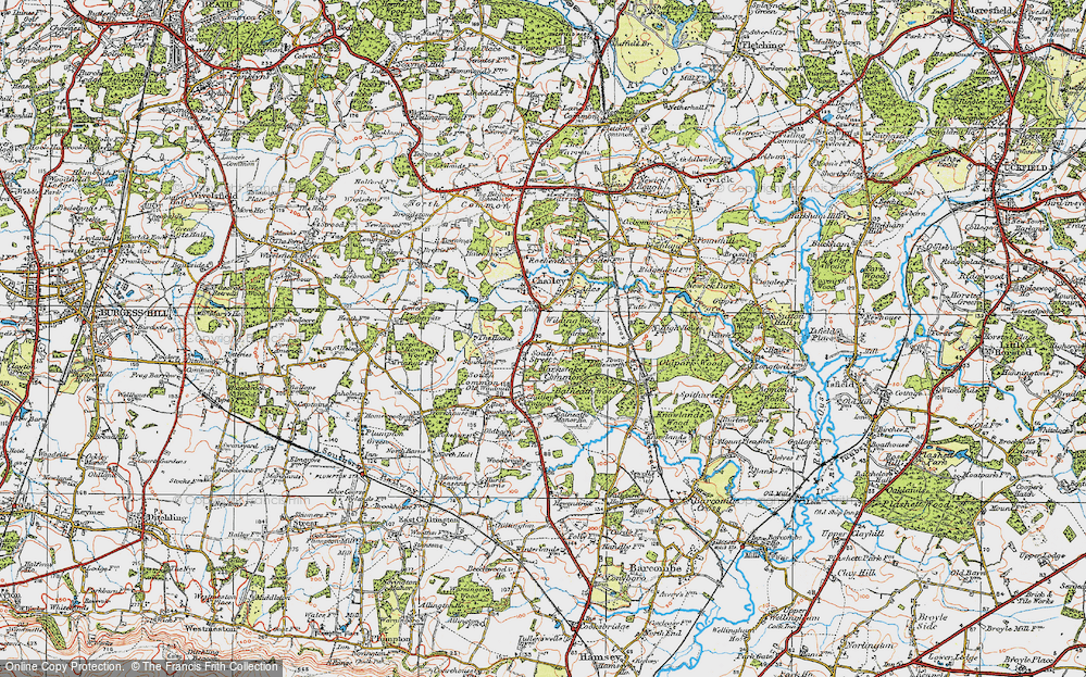 Old Map of Historic Map covering Wilding Wood in 1920
