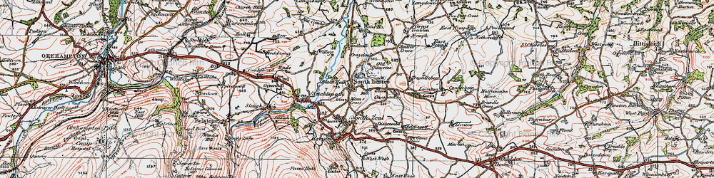 Old map of Woodball in 1919