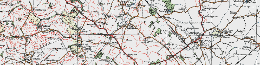 Old map of South Thoresby in 1923