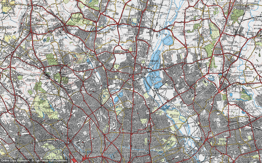 Old Map of South Tottenham, 1920 in 1920
