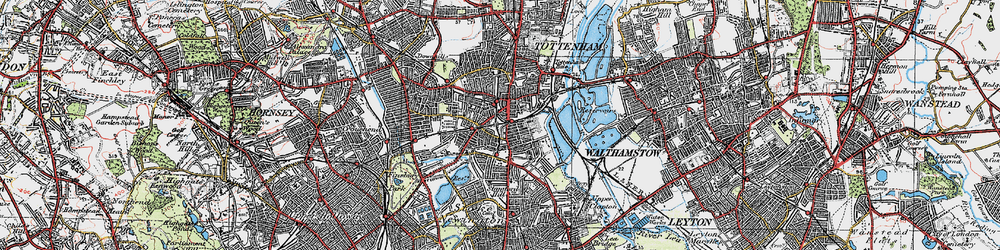 Old map of South Tottenham in 1920