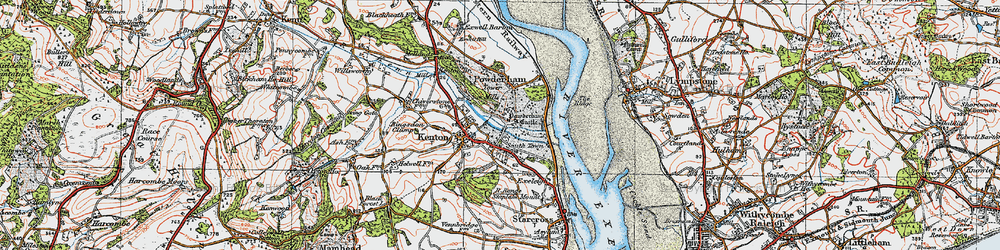 Old map of South Town in 1919