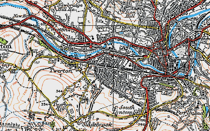 Old map of South Twerton in 1919