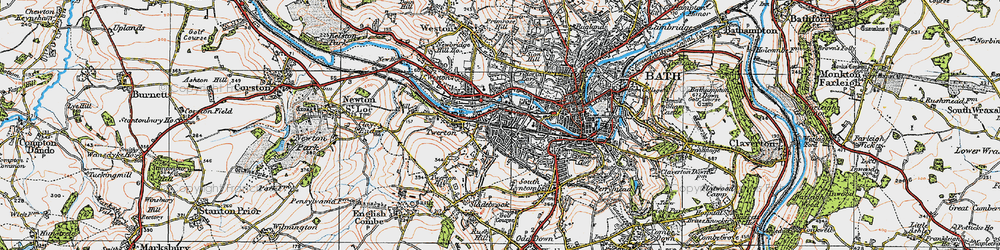 Old map of South Twerton in 1919