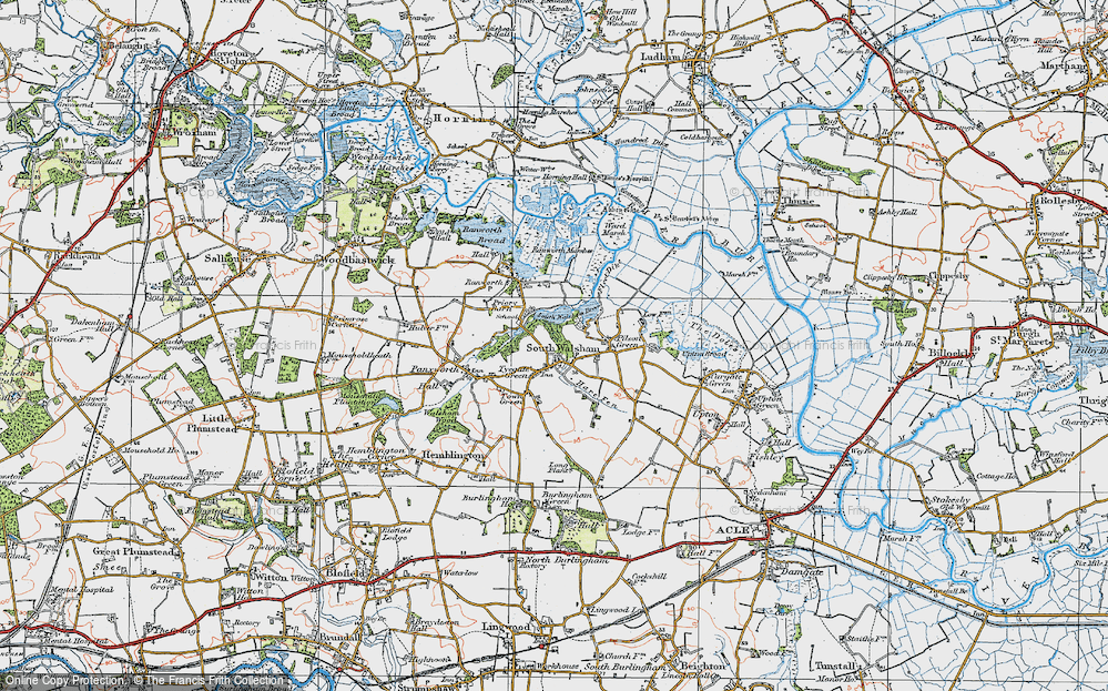 Old Map of South Walsham, 1922 in 1922