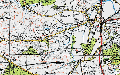 Old map of South Weirs in 1919