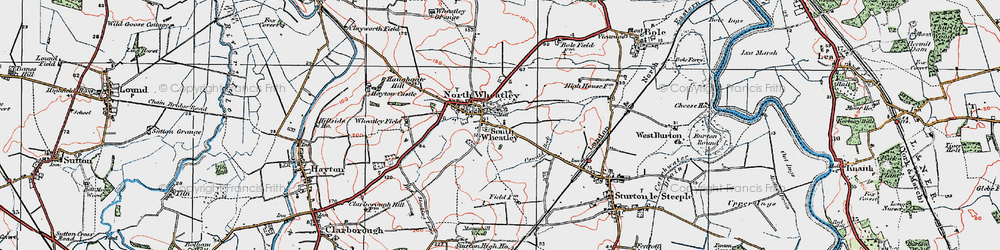 Old map of South Wheatley in 1923