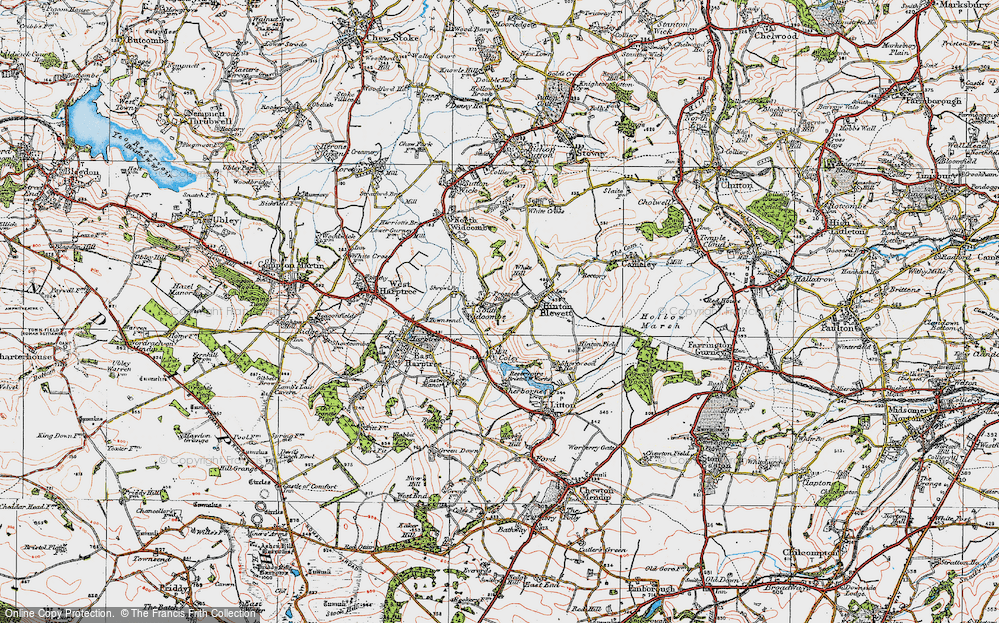 Old Map of Historic Map covering White Hill in 1919