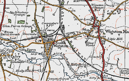 Old map of Blaby Hill in 1921