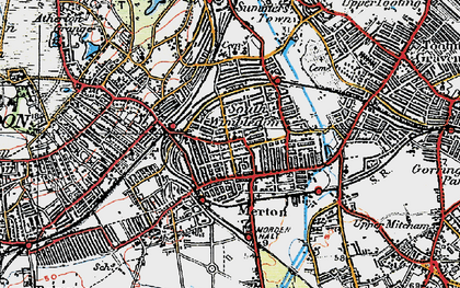 Old map of South Wimbledon in 1920