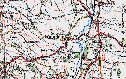 Old map of South Wingfield in 1923