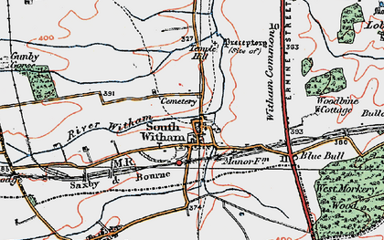 Old map of South Witham in 1922