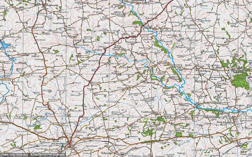 Old Map of South Wonford, 1919 in 1919