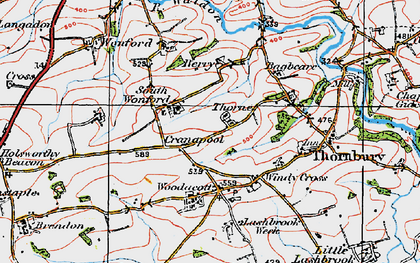 Old map of South Wonford in 1919