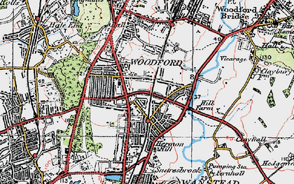 Old map of South Woodford in 1920