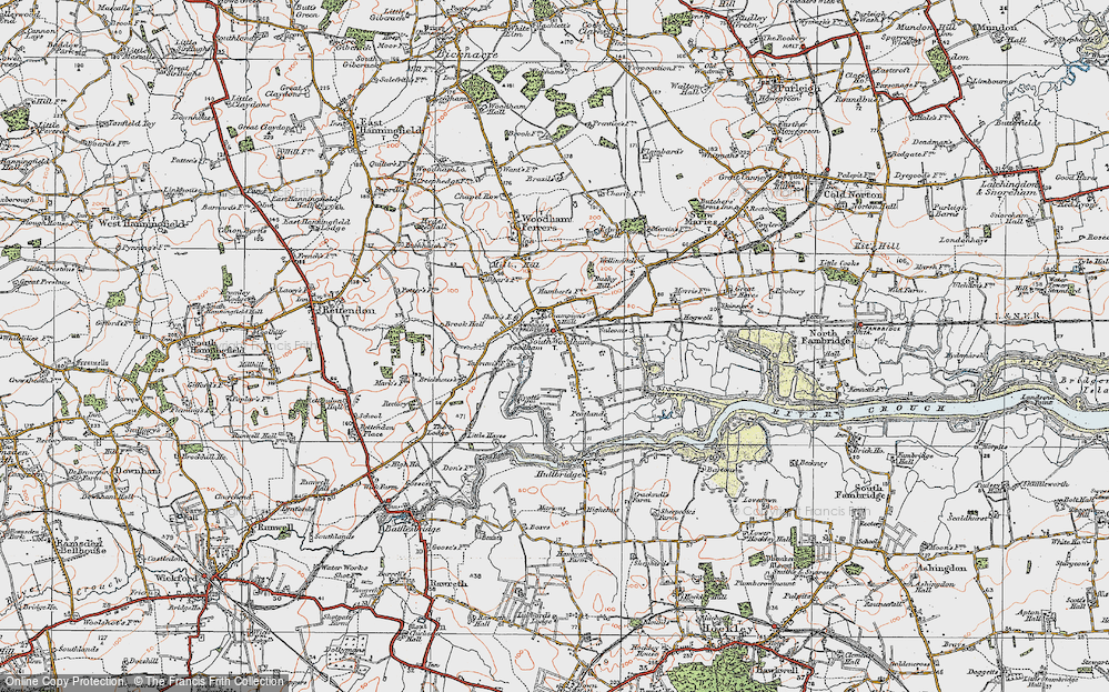 Old Map of South Woodham Ferrers, 1921 in 1921
