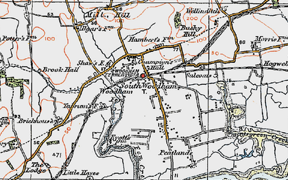 Old map of Woodham Fenn in 1921