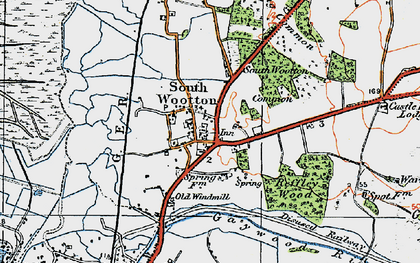 Old map of South Wootton in 1922