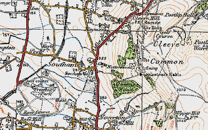 Old map of Southam in 1919