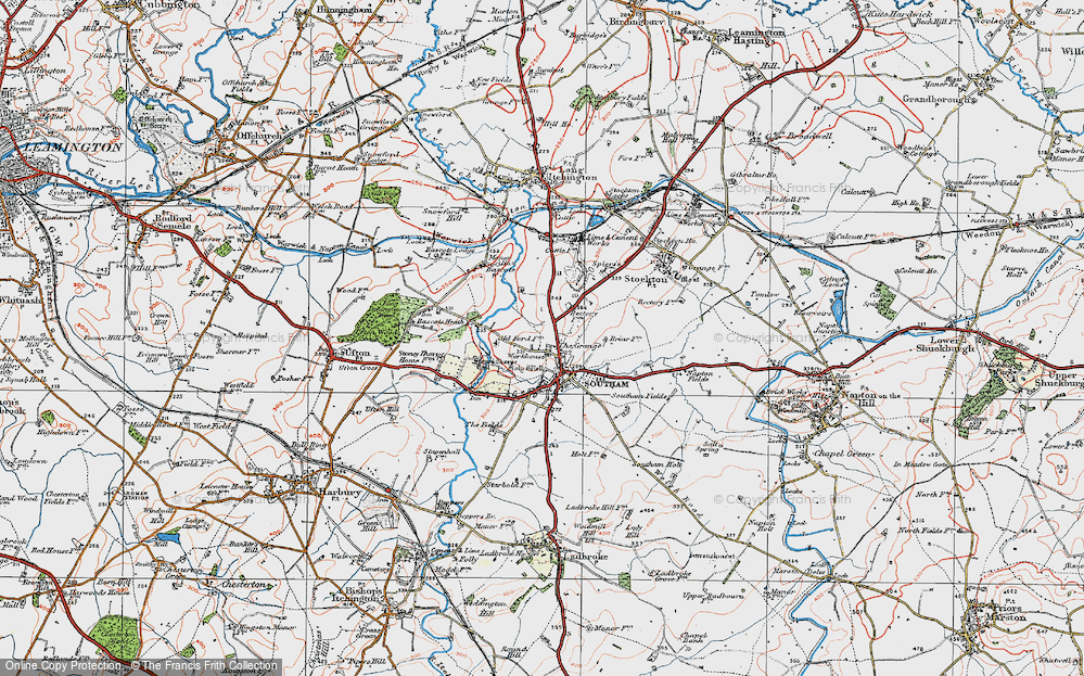 Old Map of Southam, 1919 in 1919