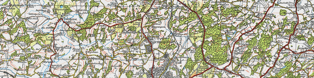 Old map of Southborough in 1920