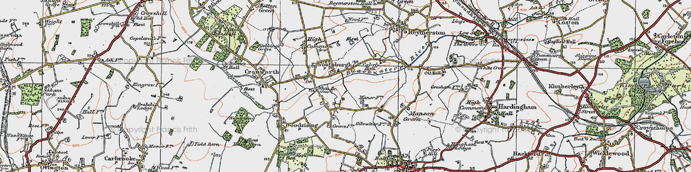 Old map of Southburgh in 1921