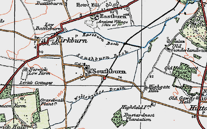 Old map of Southburn in 1924
