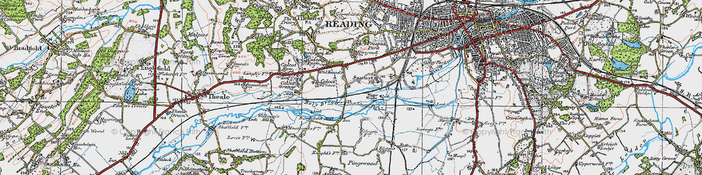 Old map of Southcote in 1919