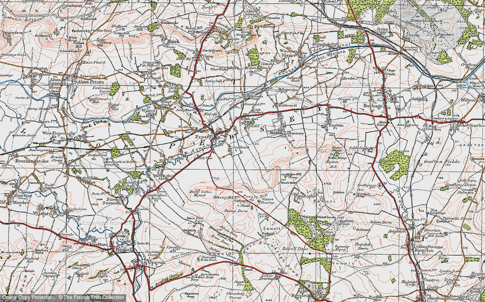 Old Map of Historic Map covering Winter's Penning in 1919