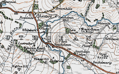 Old map of Southdean in 1926