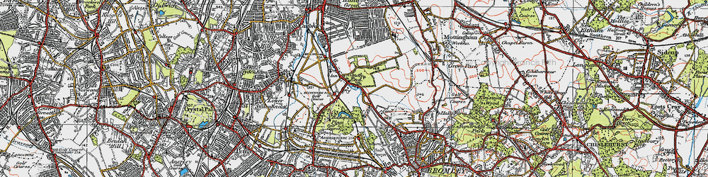 Old map of Beckenham Palace Park in 1920