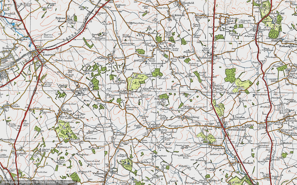 Old Map of Southern Green, 1919 in 1919
