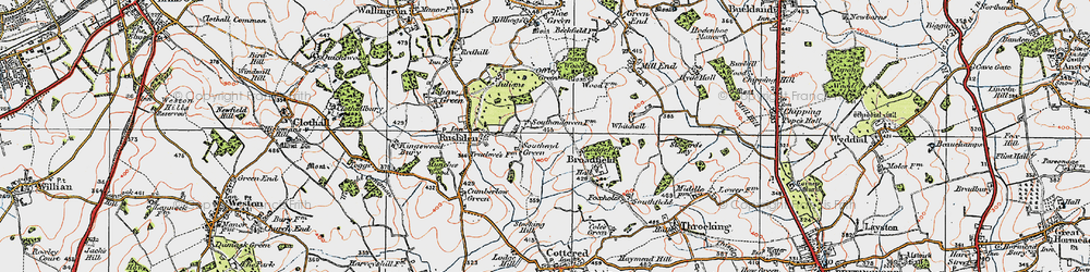 Old map of Southern Green in 1919