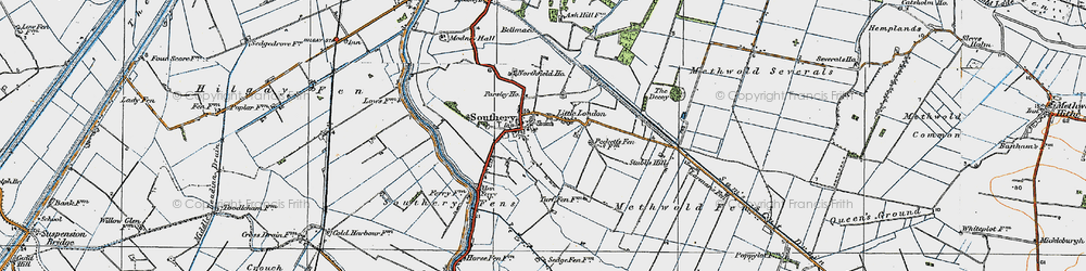 Old map of Southery in 1922