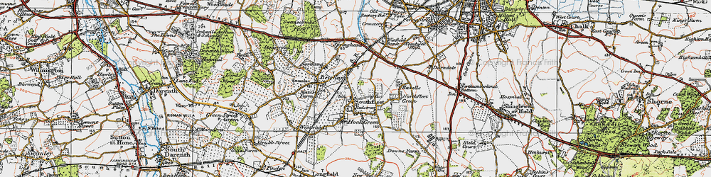 Old map of Southfleet in 1920