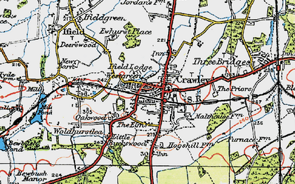 Old map of Southgate in 1920