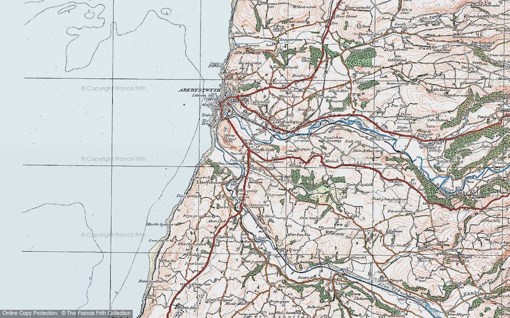 Old Map of Historic Map covering Bâch-y-rhew in 1922