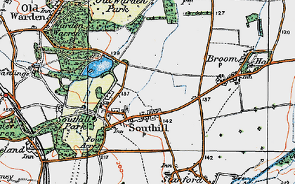 Old map of Southill in 1919