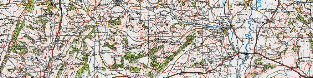 Old map of Bovey Down in 1919