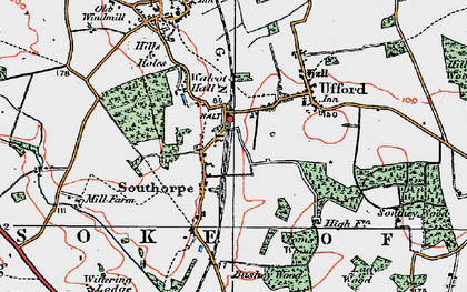Old map of Southorpe in 1922