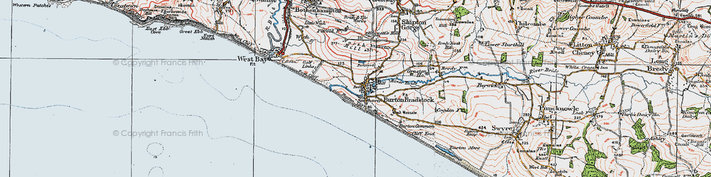 Old map of Burton Cliff in 1919