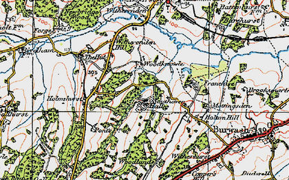 Old map of Southover in 1920