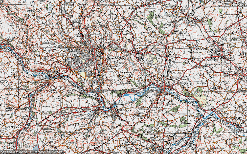 Old Map of Southowram, 1925 in 1925