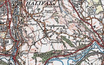 Old map of Southowram in 1925